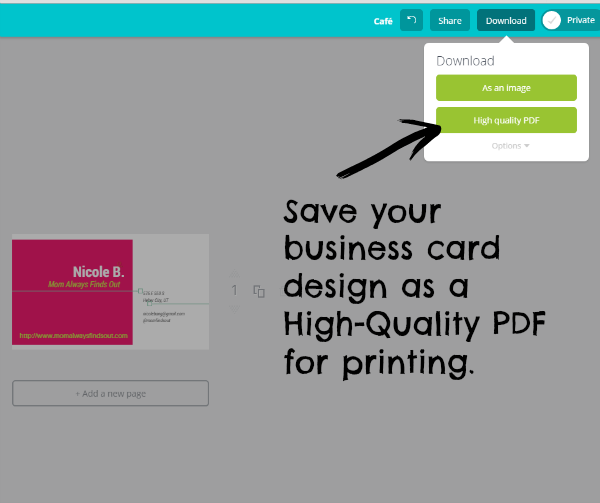 business card canva design