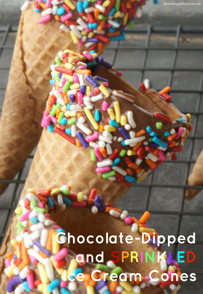 ice cream cones with sprinkles