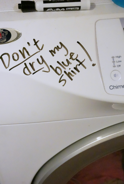 laundry dry erase hack