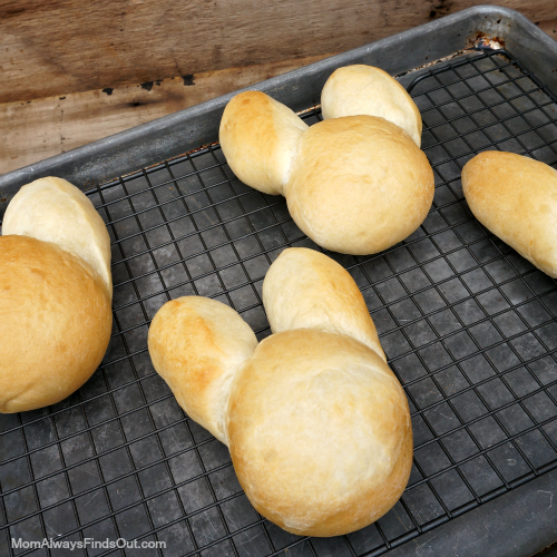 easter bunny shaped rolls