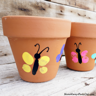 thumbprint butterfly pot