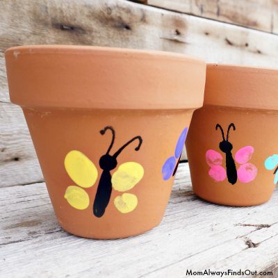 Thumbprint Art Painted Flower Pots