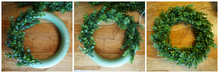 How to Make a Faux Boxwood Wreath @momfindsout