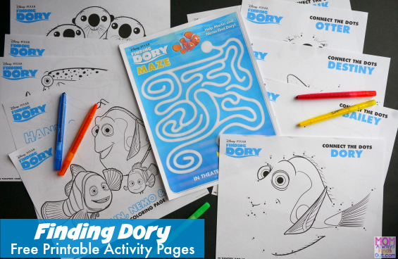 Finding Dory Movie - Free Printable Activity Pages, Coloring Sheets and more. #FindingDory