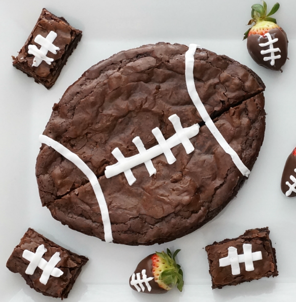 How to Make a Big Football Brownie (With a Round Cake Pan)