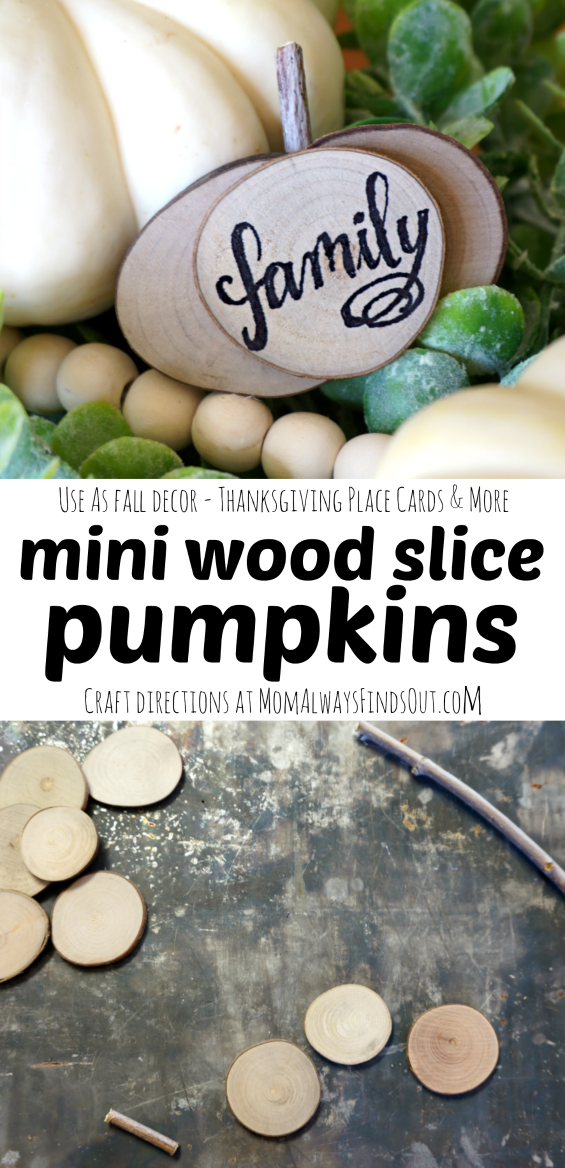 DIY Mini Pumpkins - Wood Slices Craft Idea