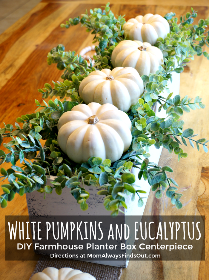 DIY Farmhouse Decor: White Pumpkins and Eucalyptus Fall Centerpiece Ideas