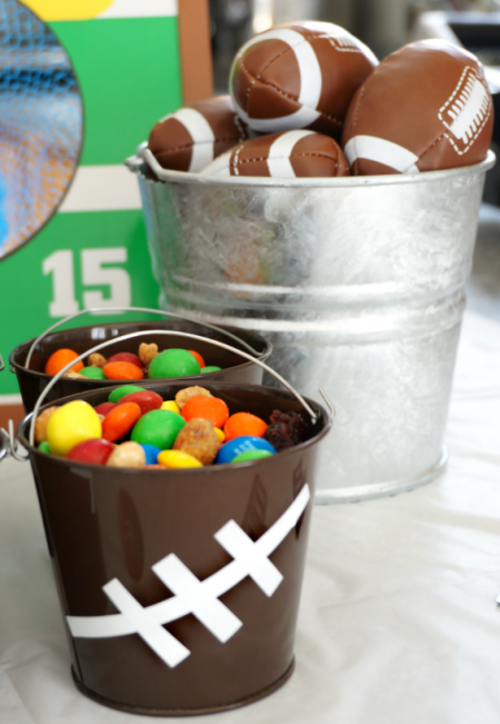 Football Party Ideas. How to make Football Party Pails - Easy Football Craft Ideas For Your Football Party Decorations and more. Directions at @momfindsout
