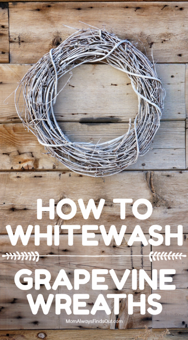How To Whitewash Grapevine Wreaths - This simple DIY wreath idea for neutral rustic decor. @momfindsout