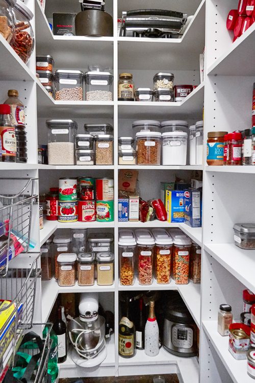 Pantry Organization Ideas: Food Storage Containers and Wire Baskets