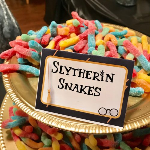 Harry Potter Party Food Ideas - Slytherin Snakes Gummy Worms