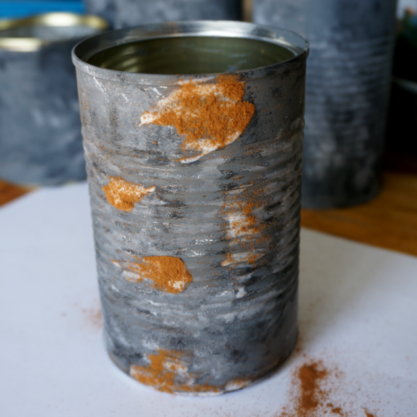 DIY Planter Ideas - Tin Can Planters - How To Paint Faux Galvanized Metal Look with Craft Paints