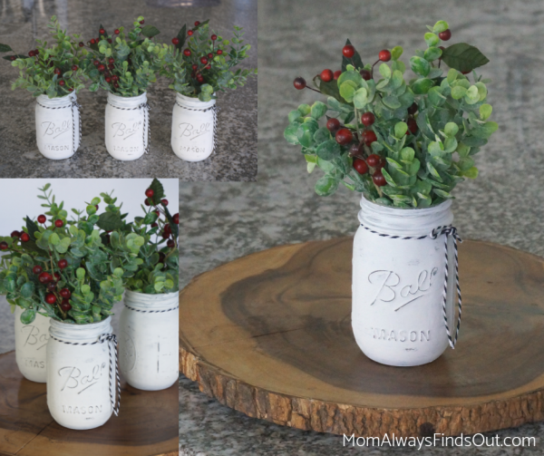 DIY Farmhouse Decor - Rustic Painted Mason Jars you can make in minutes. Craft directions via @momfindsout