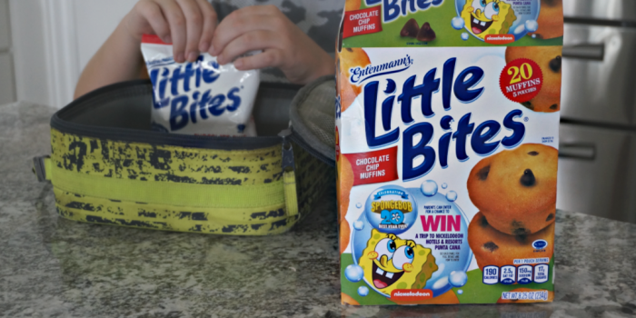Entenmann's Little Bites Chocolate Chip muffins make an easy on-the-go snack for kids. #LoveLittleBites Entenmann's Little Bites Super Spongebash Sweepstakes