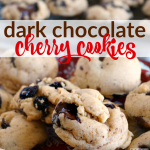 Dark Chocolate Cherry Cookies Recipe at @momfindsout