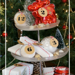 12 Days of Christmas Gift Ideas - Chocolate Tower with 12 numbered chocolate gifts and a Frey Chocolate Reindeer