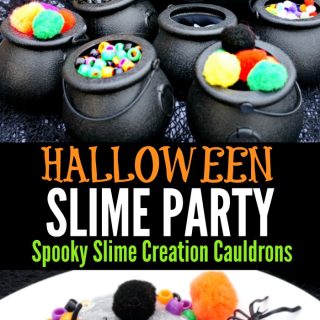 Halloween Slime Party Ideas - Easy Slime Recipe - Glitter Slime with Creepy Add-ins For Halloween @momfindsout