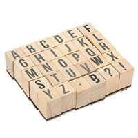 Wood Mounted Rubber ABC Stamps - Letters and Symbols Set 