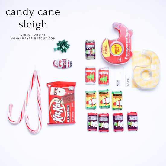 DIY Candy Cane Sleigh Craft Directions at @momfindsout Mom Always Finds Out blog